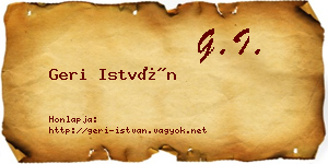 Geri István névjegykártya